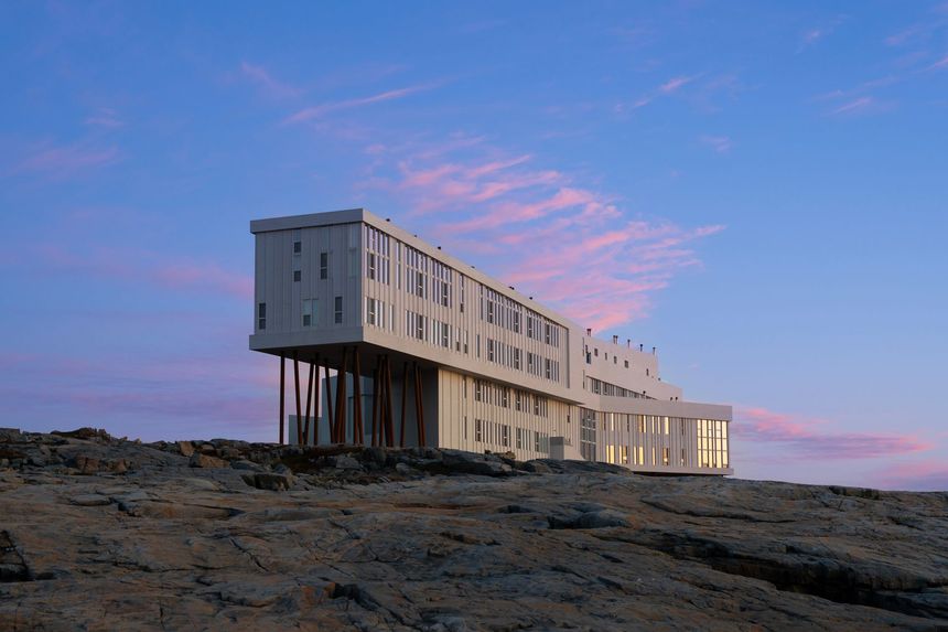 Fogo Island Inn on Newfoundland’s rocky coast