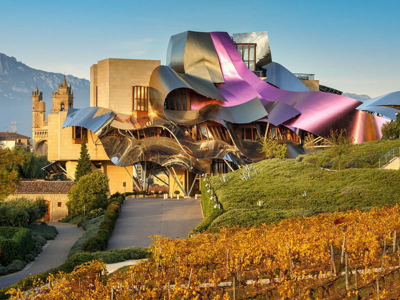 Frank Gehry’s Hotel Marqués de Riscal among vineyards